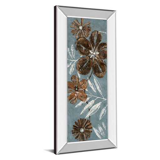 Classy Living Denim Garden II Wall Art 18"x42", Mirrored Frame