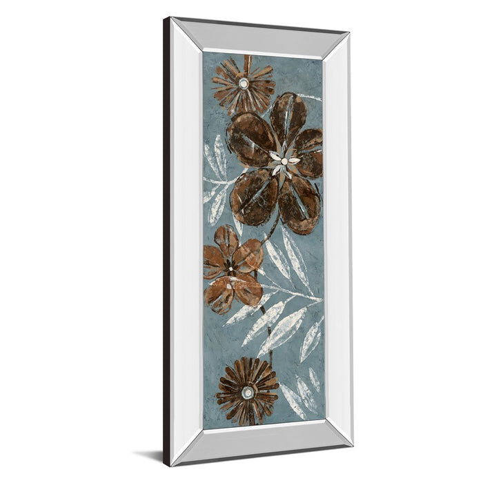 Classy Living Denim Garden II Wall Art 18"x42", Mirrored Frame