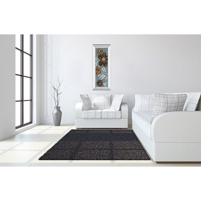 Classy Living Denim Garden II Wall Art 18"x42", Mirrored Frame