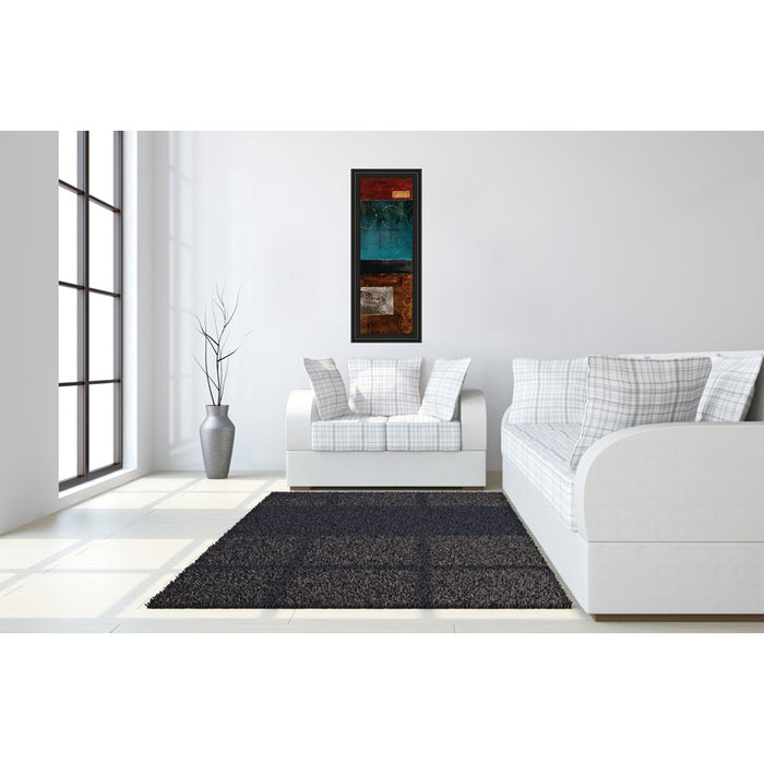 Classy Living Linear Depth Wall Art 18"x42", Black Frame