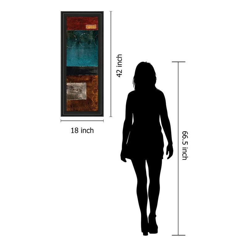 Classy Living Linear Depth Wall Art 18"x42", Black Frame