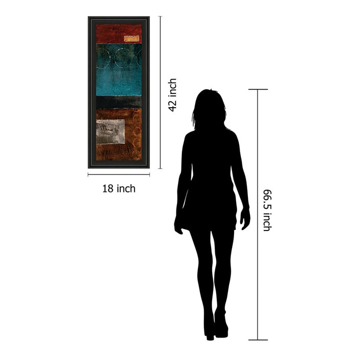 Classy Living Linear Depth Wall Art 18"x42", Black Frame