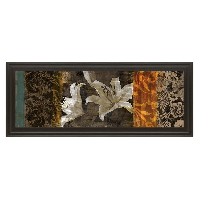 Classy Living Lily Harmony Wall Art 42"x18", Dark Chocolate Frame