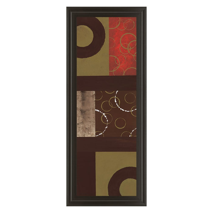 Classy Living Ringed Mosaic Wall Art 18"x42", Dark Chocolate Frame