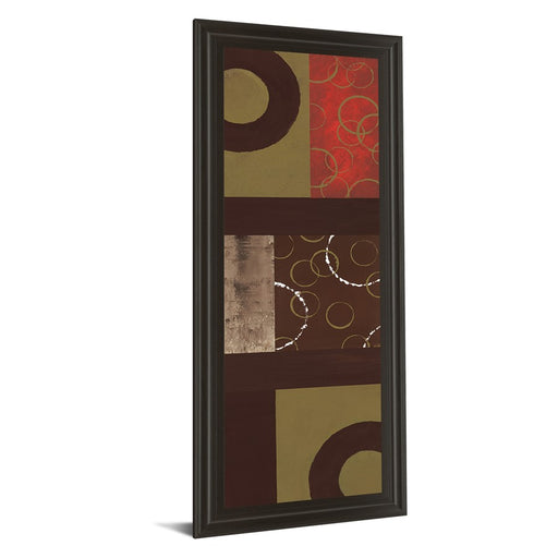 Classy Living Ringed Mosaic Wall Art 18"x42", Dark Chocolate Frame