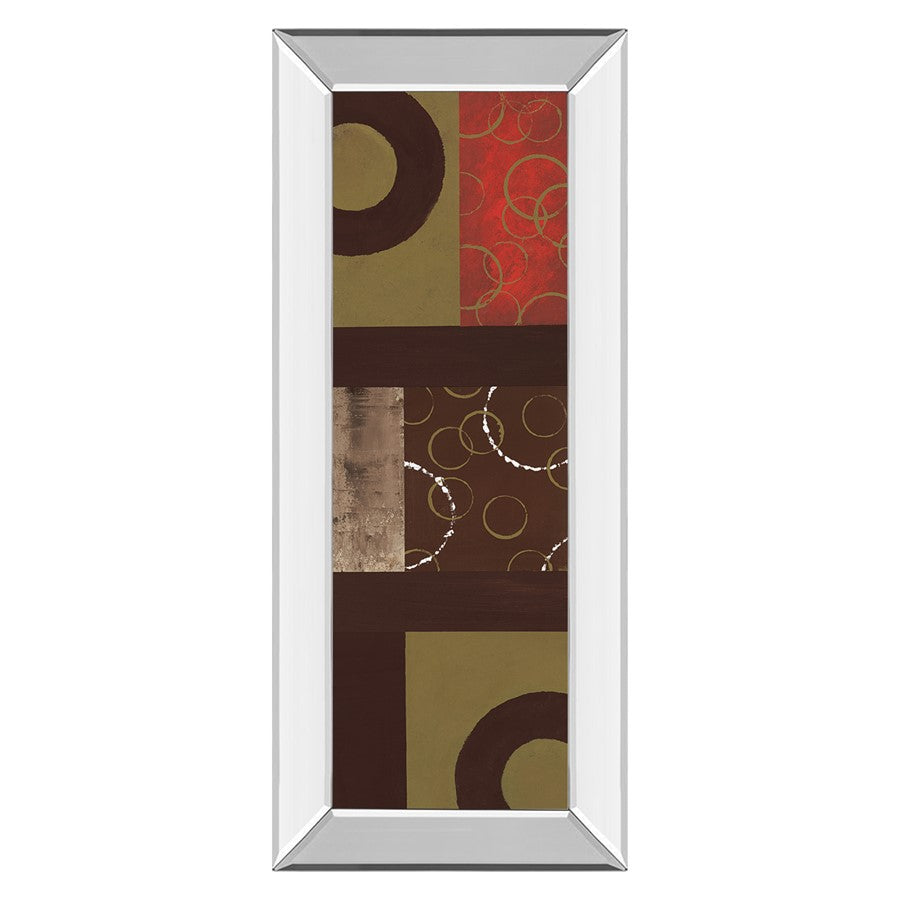 Classy Living Ringed Mosaic Wall Art 18"x42", Mirrored Frame
