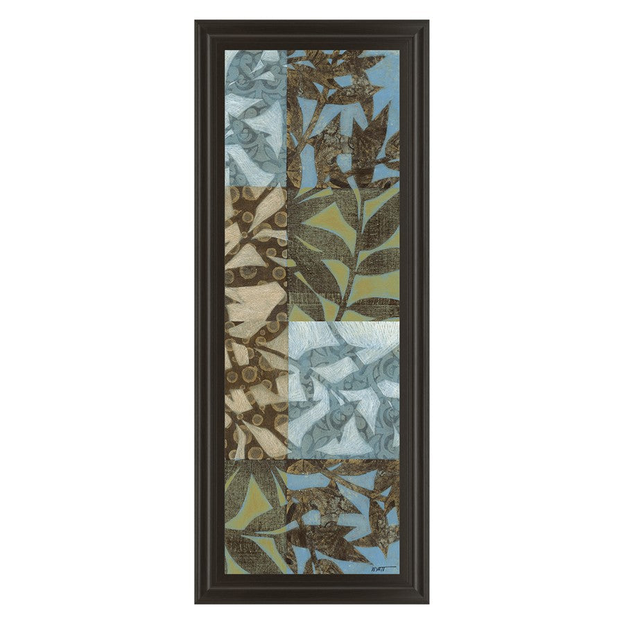 Classy Living Leaves I Wall Art 18"x42", Dark Chocolate Frame