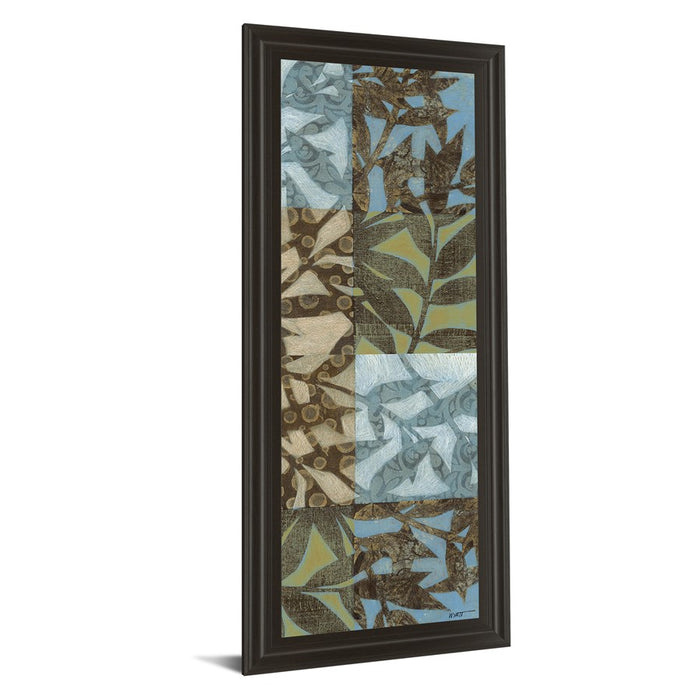Classy Living Leaves I Wall Art 18"x42", Dark Chocolate Frame