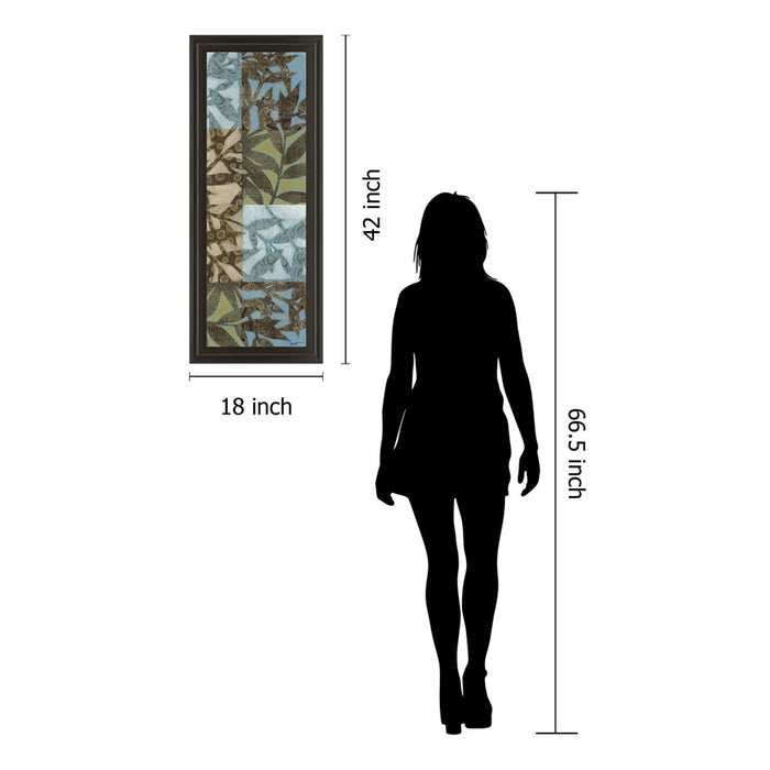 Classy Living Leaves I Wall Art 18"x42", Dark Chocolate Frame