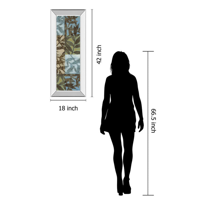 Classy Living Leaves I Wall Art 18"x42", Mirrored Frame