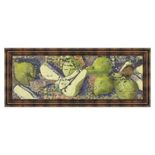 Classy Living Sparkling Pears Wall Art 42"x18", Dark Chocolate Frame - 1184