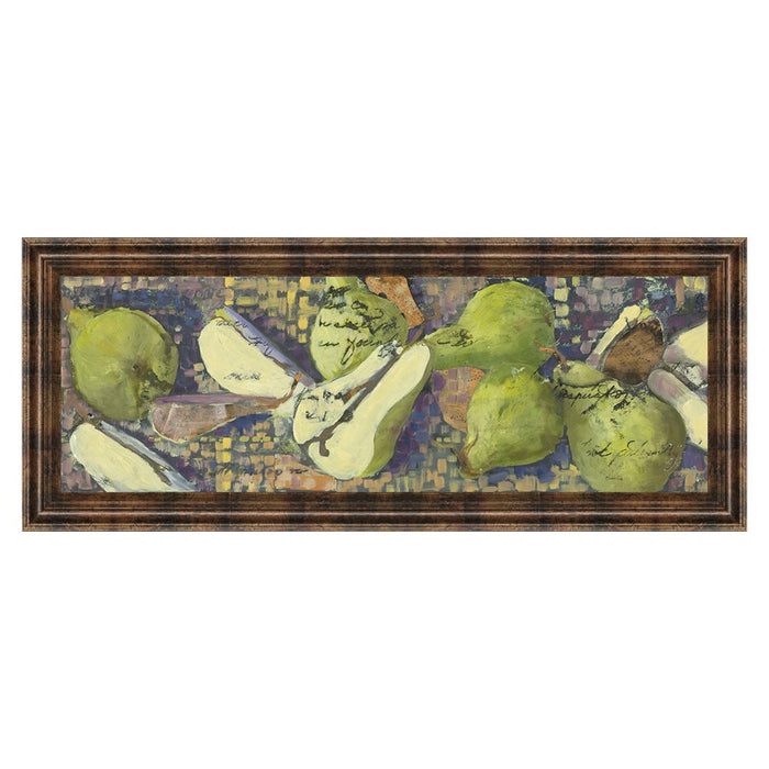 Classy Living Sparkling Pears Wall Art 42"x18", Dark Chocolate Frame