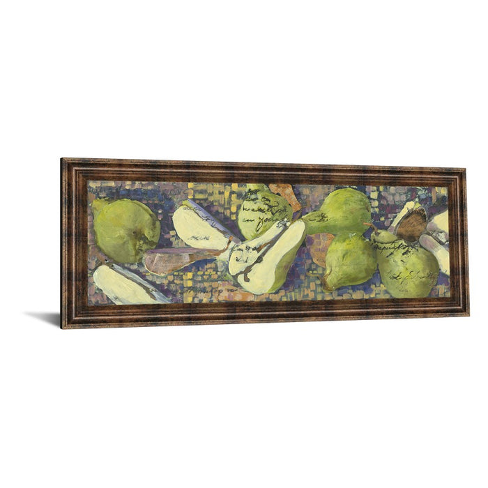 Classy Living Sparkling Pears Wall Art 42"x18", Dark Chocolate Frame