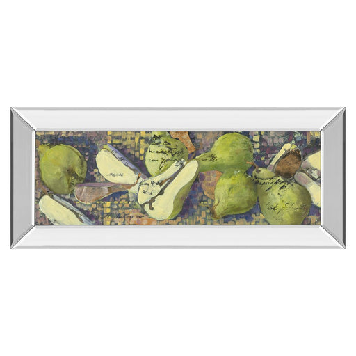 Classy Living Sparkling Pears Wall Art 42"x18", Mirrored Frame - 1184MF