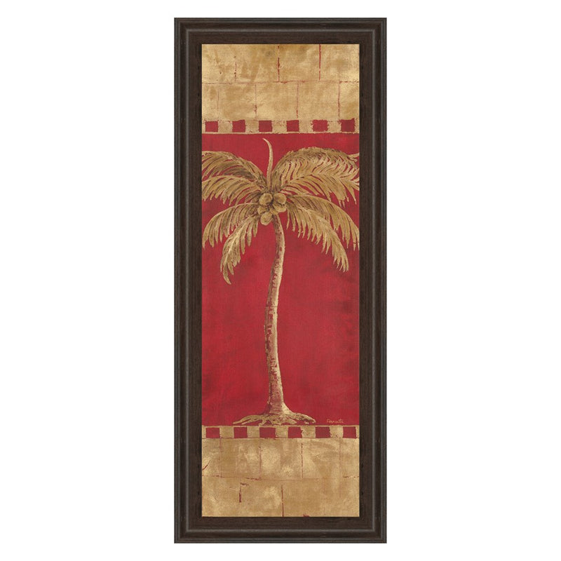 Classy Living Golden Palm Radiance Wall Art 18"x42", Cinnamon Mocha Frame