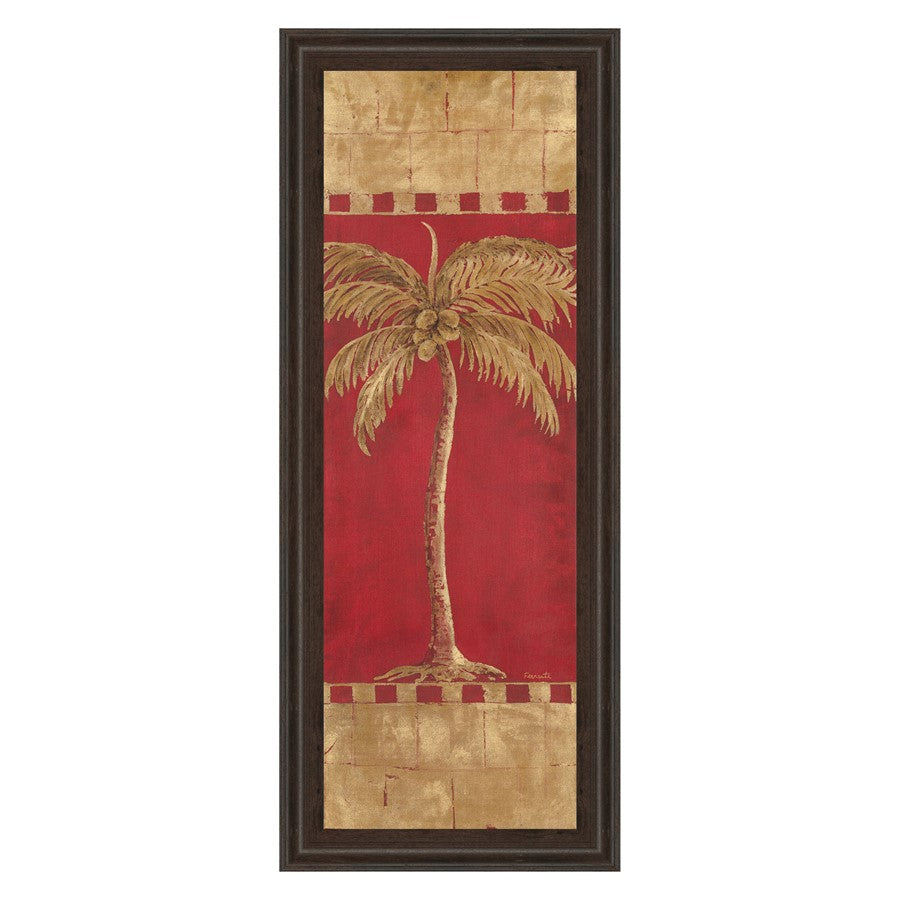 Classy Living Golden Palm Radiance Wall Art 18"x42", Cinnamon Mocha Frame