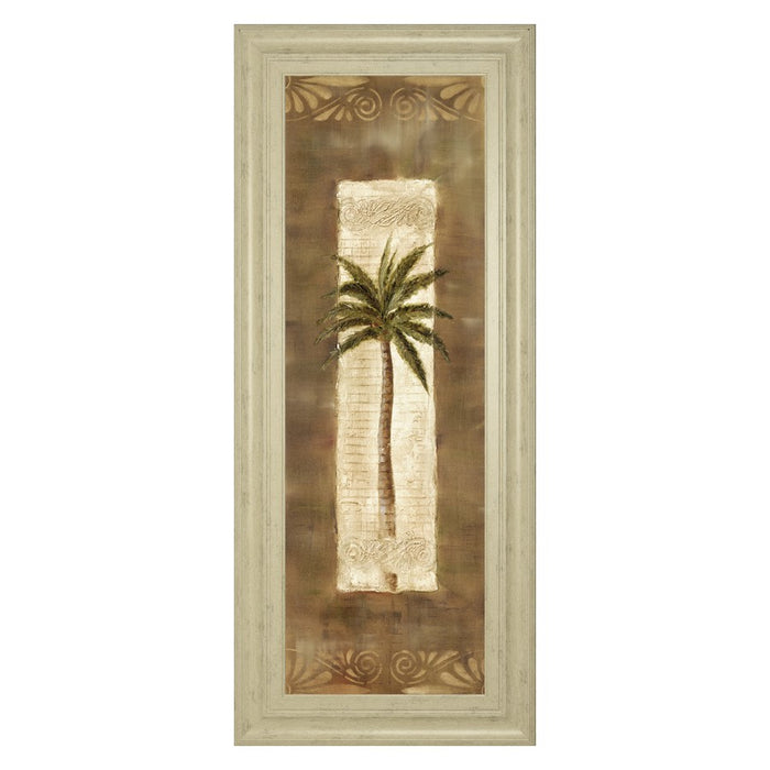 Classy Living Scroll Palm II Wall Art 18"x42", Ivory Bliss Frame
