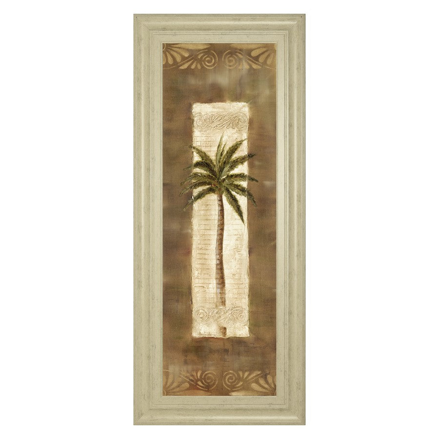 Classy Living Scroll Palm II Wall Art 18"x42", Ivory Bliss Frame