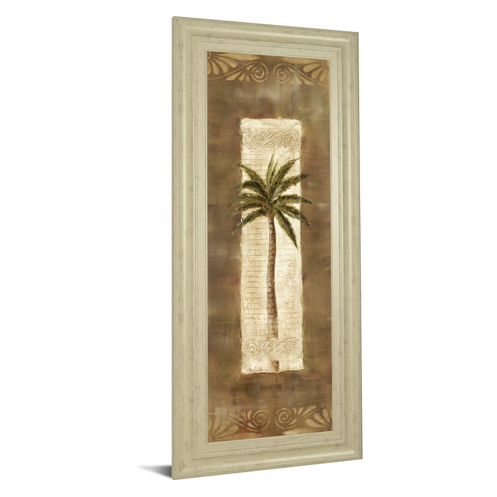 Classy Living Scroll Palm II Wall Art 18"x42", Ivory Bliss Frame