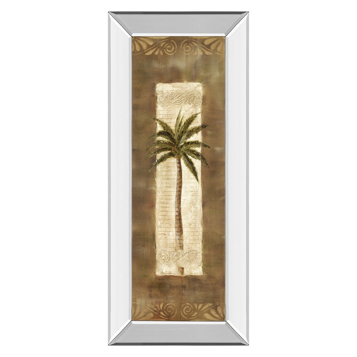 Classy Living Scroll Palm II Wall Art 18"x42", Mirrored Frame