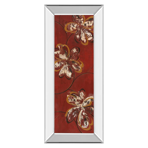 Classy Living Dancing Blossoms Wall Art 18"x42", Mirrored Frame - 1218MF