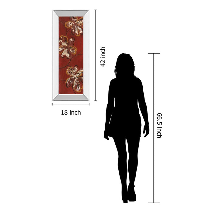 Classy Living Dancing Blossoms Wall Art 18"x42", Mirrored Frame