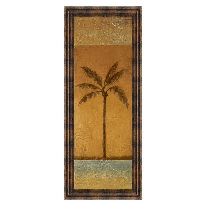 Classy Living Golden Palm I Wall Art 18"x42", Dark Chocolate Frame