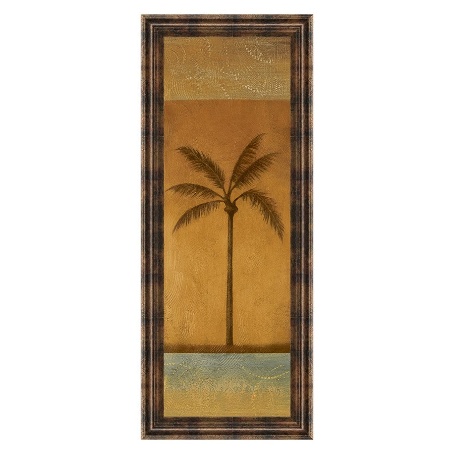 Classy Living Golden Palm I Wall Art 18"x42", Dark Chocolate Frame