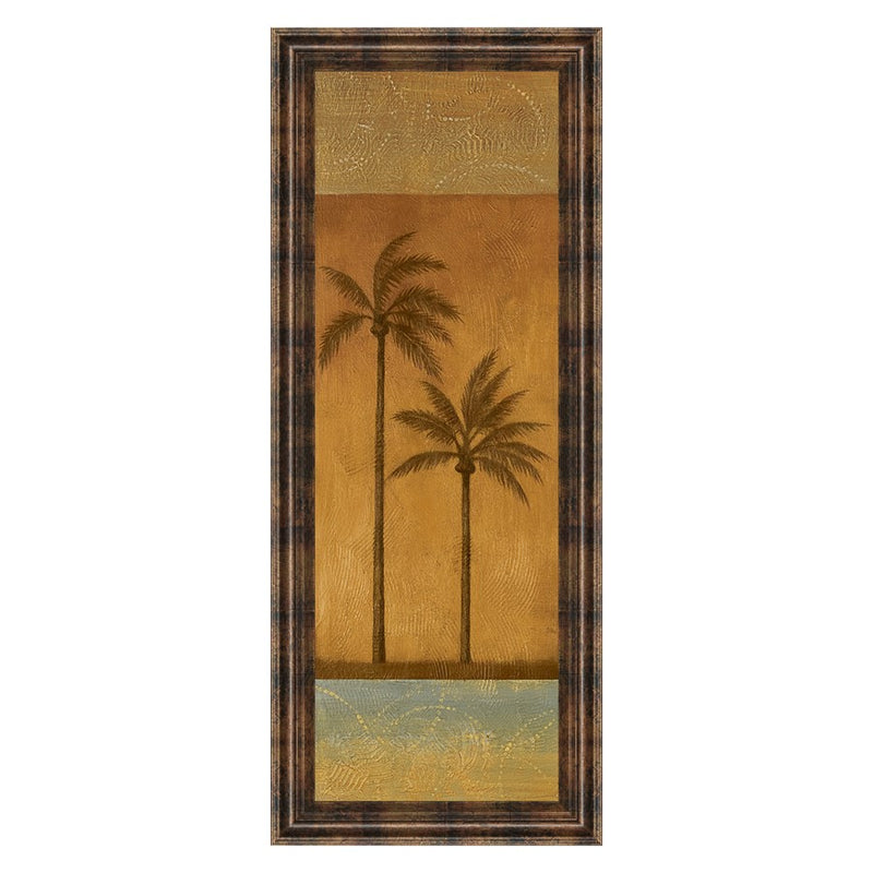 Classy Living Golden Palm II Wall Art 18"x42", Dark Chocolate Frame
