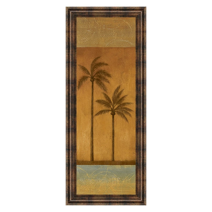 Classy Living Golden Palm II Wall Art 18"x42", Dark Chocolate Frame