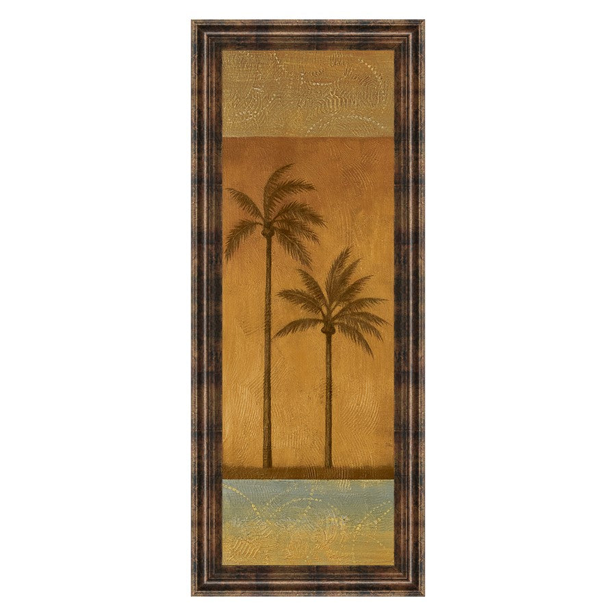 Classy Living Golden Palm II Wall Art 18"x42", Dark Chocolate Frame