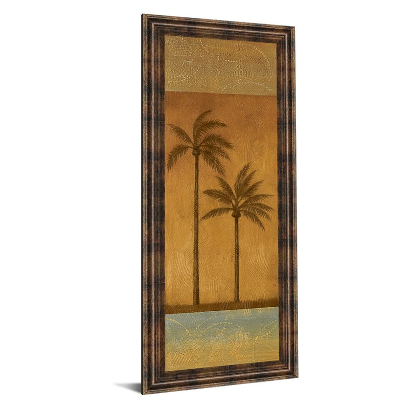 Classy Living Golden Palm II Wall Art 18"x42", Dark Chocolate Frame