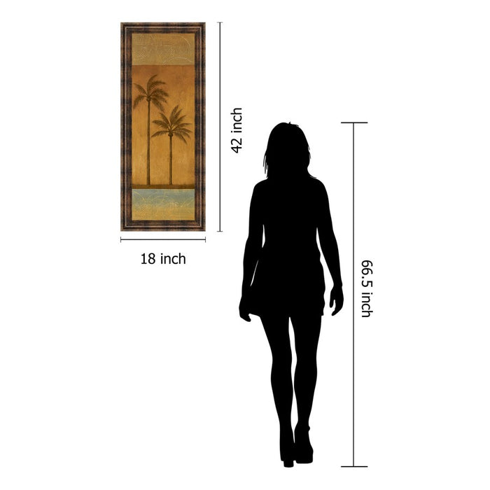 Classy Living Golden Palm II Wall Art 18"x42", Dark Chocolate Frame