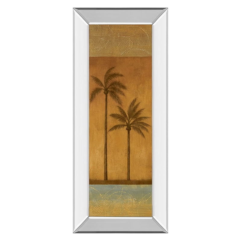 Classy Living Golden Palm II Wall Art 18"x42", Mirrored Frame