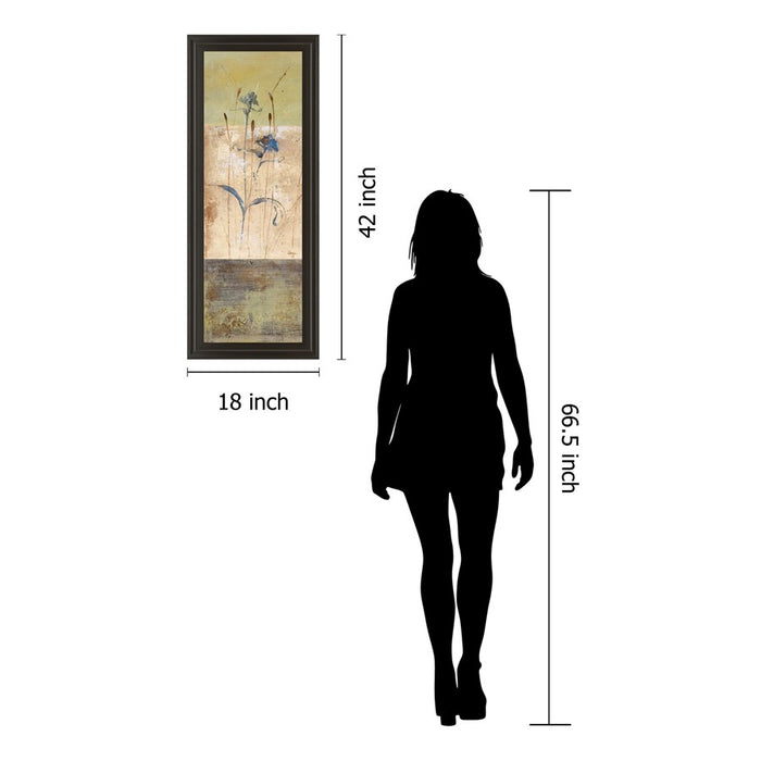 Classy Living Kimono Bloom Wall Art 18"x42", Dark Chocolate Frame
