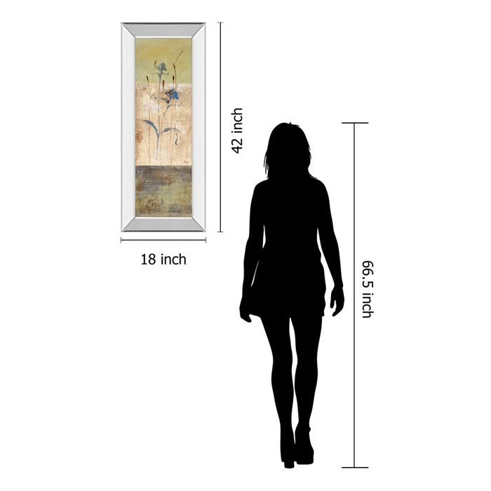 Classy Living Kimono Bloom Wall Art 18"x42", Mirrored Frame