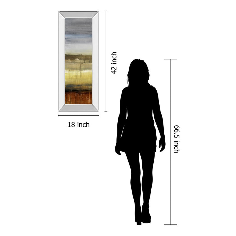 Classy Living Summer Rain Wall Art 18"x42", Mirrored Frame