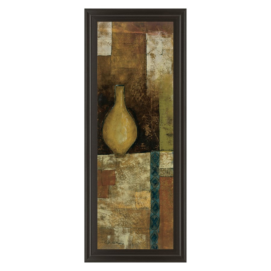 Classy Living Amber Vessel Mosaic Wall Art 18"x42", Dark Chocolate Frame