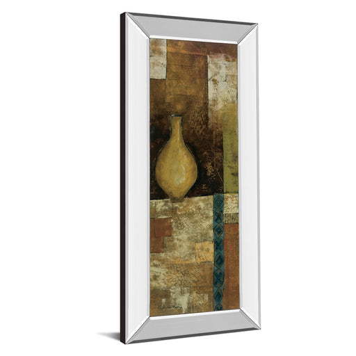 Classy Living Amber Vessel Mosaic Wall Art 18"x42", Mirrored Frame