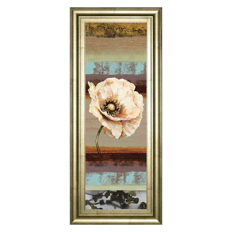 Classy Living Elemental Poppy II Wall Art 18"x42", Crisp Chardonnay Frame