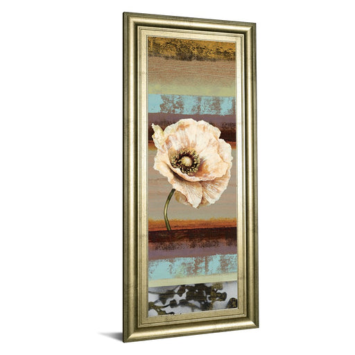 Classy Living Elemental Poppy II Wall Art 18"x42", Crisp Chardonnay Frame