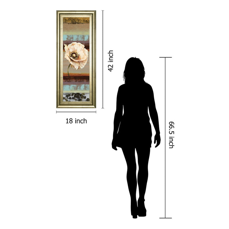 Classy Living Elemental Poppy II Wall Art 18"x42", Crisp Chardonnay Frame