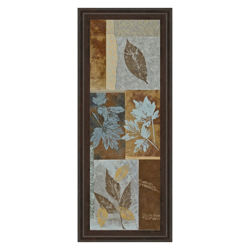 Classy Living Rustic Leaf Patchwork Wall Art 18"x42", Cinnamon Frame