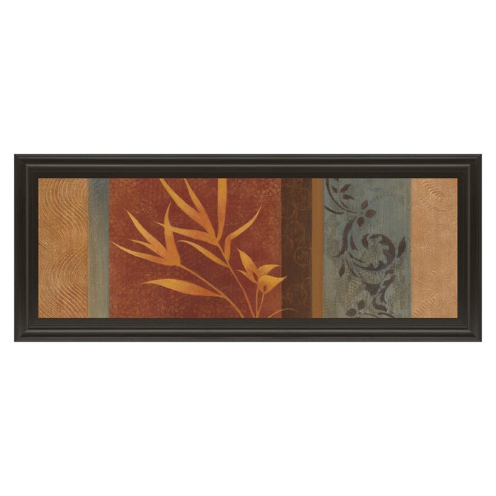 Classy Living Golden Foliage Blend Wall Art 42"x18", Dark Chocolate Frame