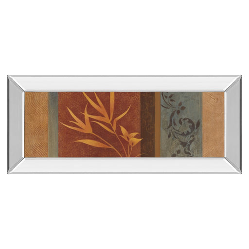 Classy Living Golden Foliage Blend Wall Art 42"x18", Mirrored Frame