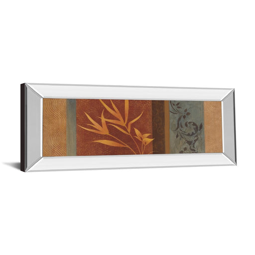 Classy Living Golden Foliage Blend Wall Art 42"x18", Mirrored Frame