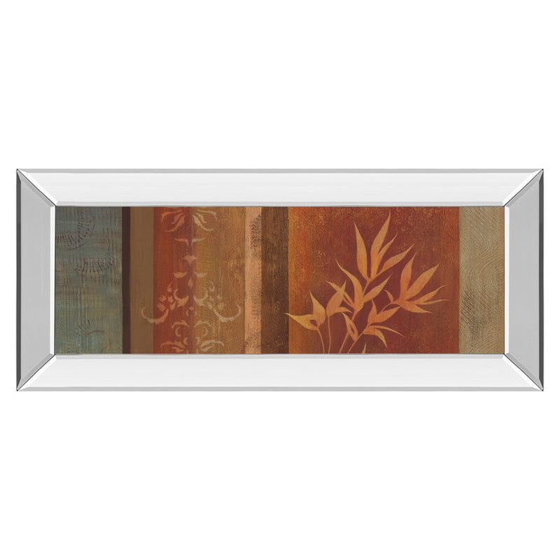 Classy Living Leaf Silhouette Harmony Wall Art 42"x18", Mirrored Frame