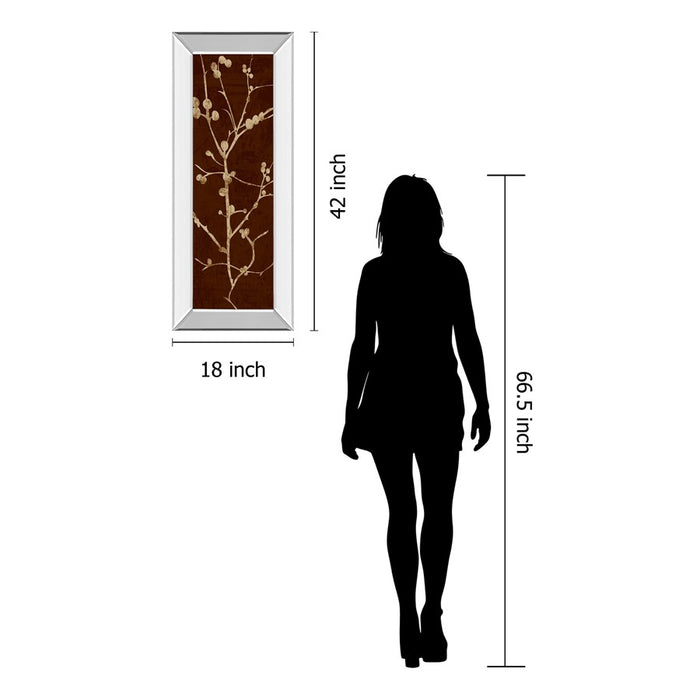 Classy Living Botanical Branches Wall Art 18"x42", Mirrored Frame