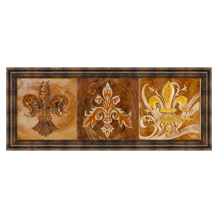 Classy Living Fleur De Lis Trio Wall Art 42"x18", Dark Chocolate Frame