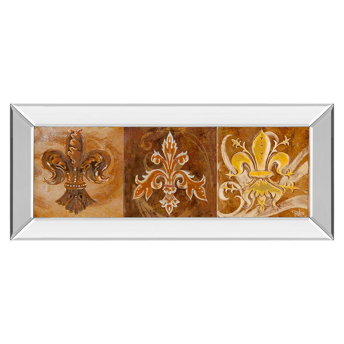 Classy Living Fleur De Lis Trio Wall Art 42"x18", Mirrored Frame
